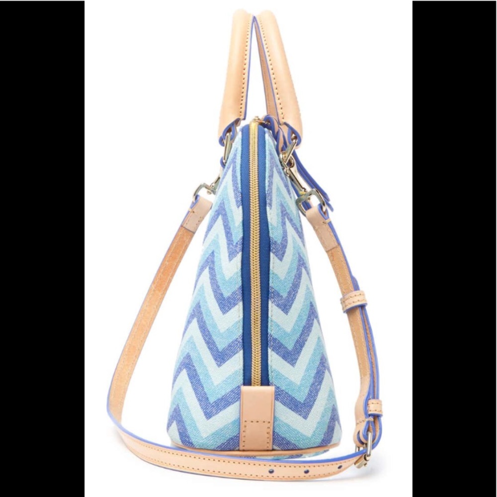 Dooney and Bourke Zip Zip Chevron Satchel Handbag - Picture 4 of 8